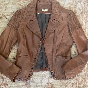 June leather jacket with stud detailing size XS